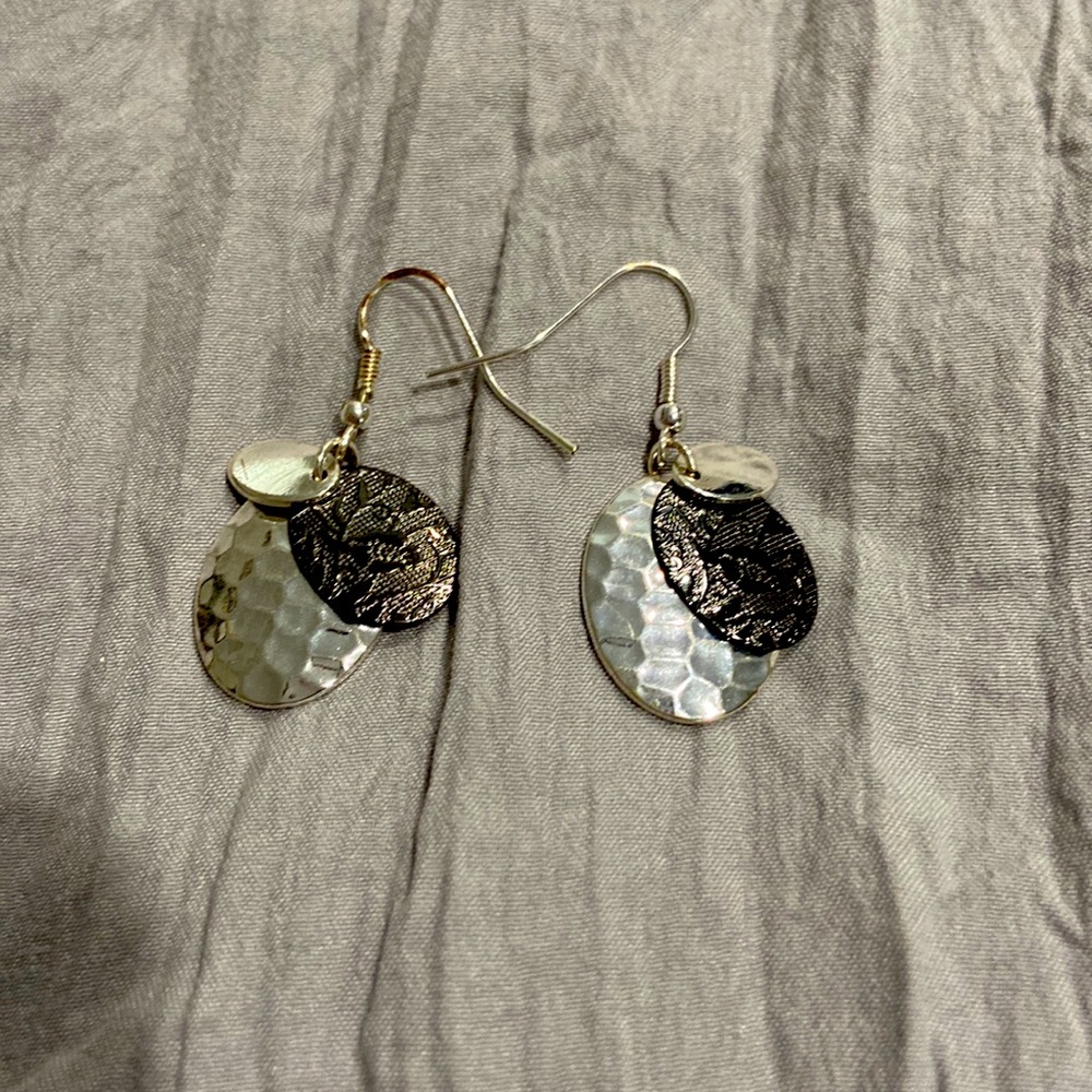 Silver drop earrings